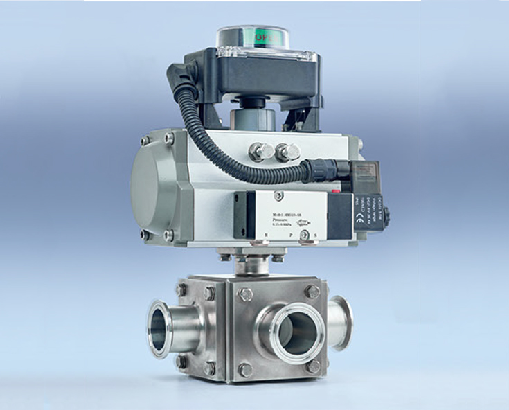 Pneumatic Square Three Way Ball Valve